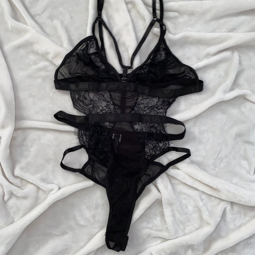 YANDY Mesh Strappy Chemise | Black | NWOT